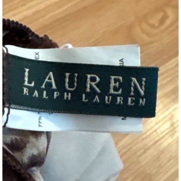 Lauren Ralph Lauren Leopard Print Tankini Top & Solid Brown Bikini Bottoms Sz 14 - Picture 7 of 14